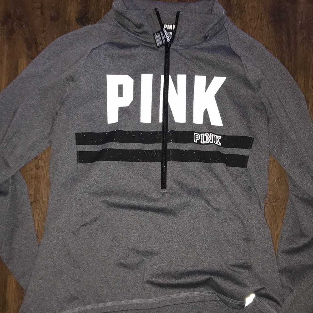 PINK VICTORIA SECRET GRAY LONG SLEEVE